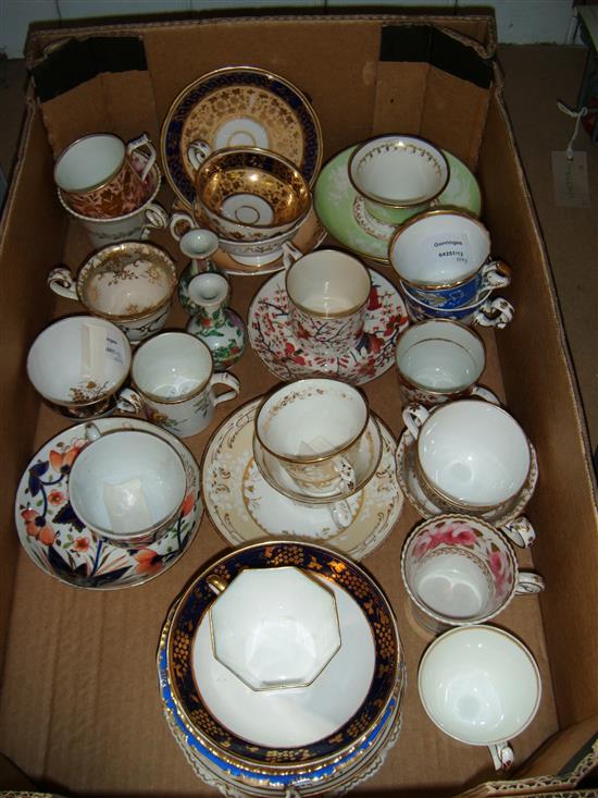 Collection of English porcelain cups and saucers